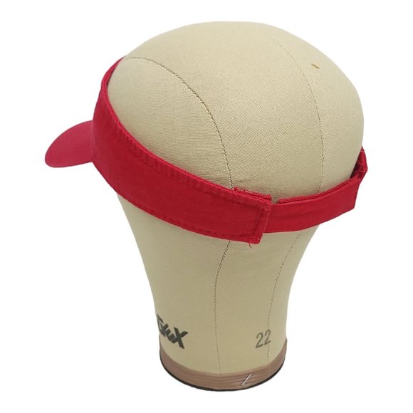 Port And Co TC Monogram Initials Strapback Visor Tennis Golf Hat Red - Picture 8 of 11